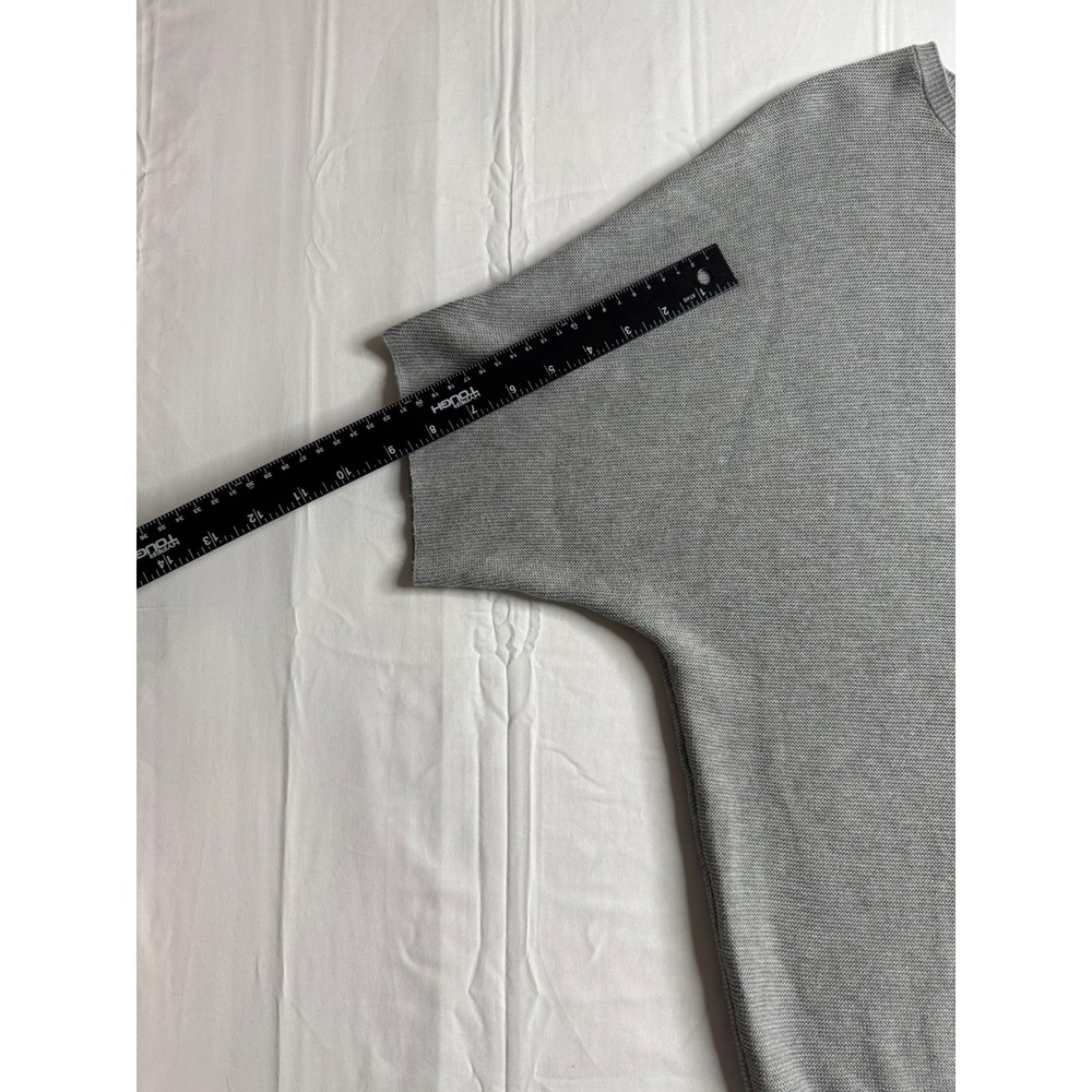 Quince Lightweight Cotton Cashmere Link-Stitch Dolman Heather Gray Women's M - Picture 9 of 9